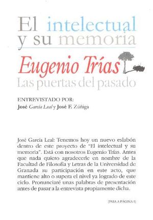 EUGENIO TRÍAS. LAS PUERTAS DEL PASADO